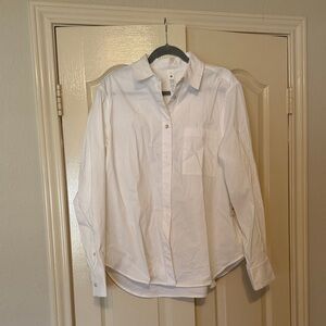 Lululemon Cotton-Blend Poplin Oversized Classic White Button-Down Women’s Shirt